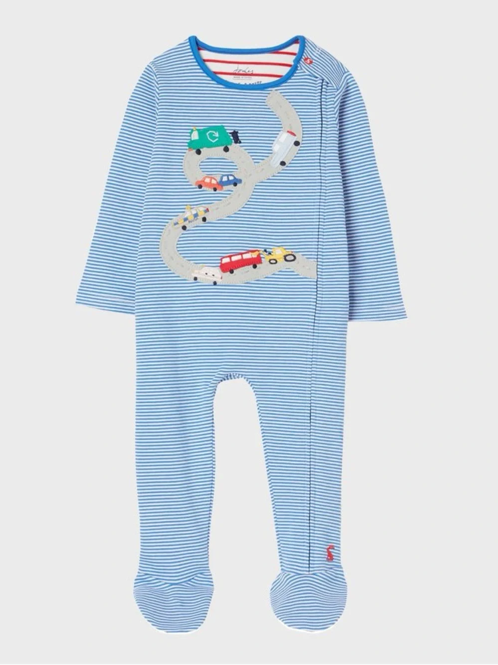 Discontinued Joules Baby Striped Cars Footie sz 3-6MO